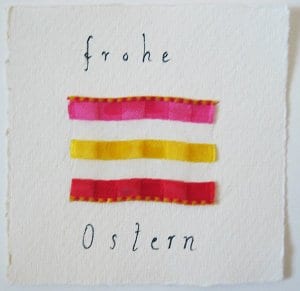 du siehst ein buntes band auf der osterkarte
