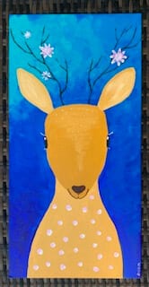 Das Bambi, gemalt mit Acrylfarben 